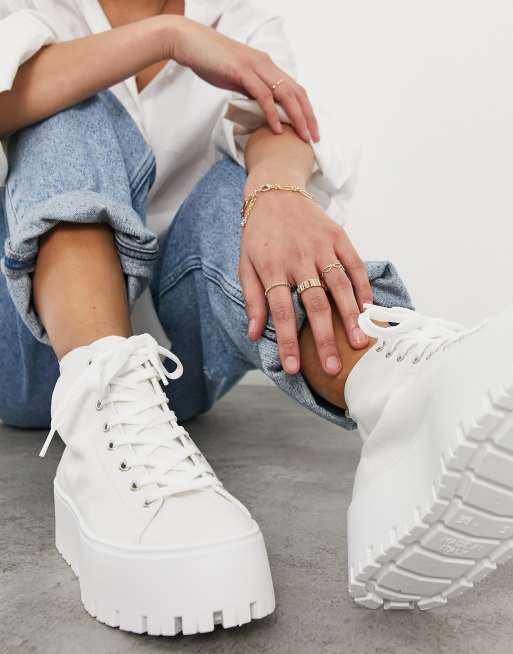 Asos design sneakers store in white canvas