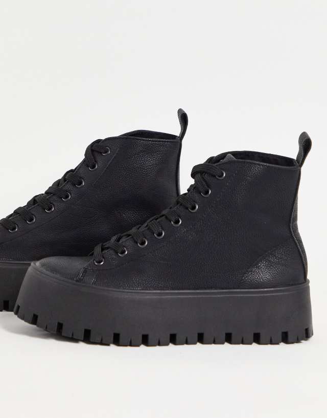 ASOS DESIGN Detra chunky high top sneakers in black