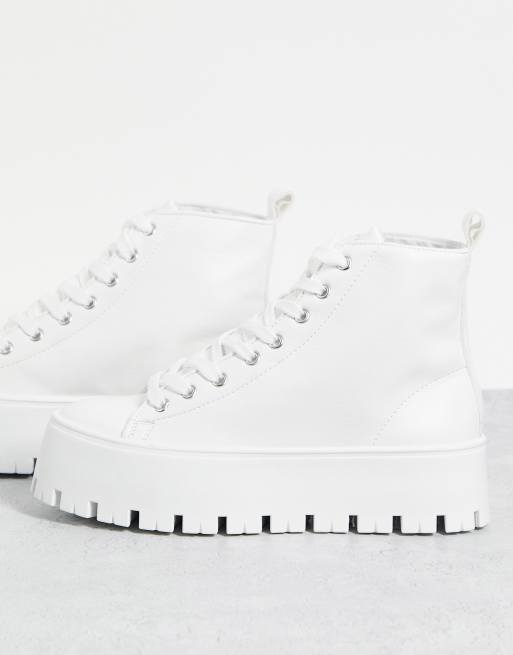 ASOS DESIGN Detra chunky high top sneakers in white ASOS