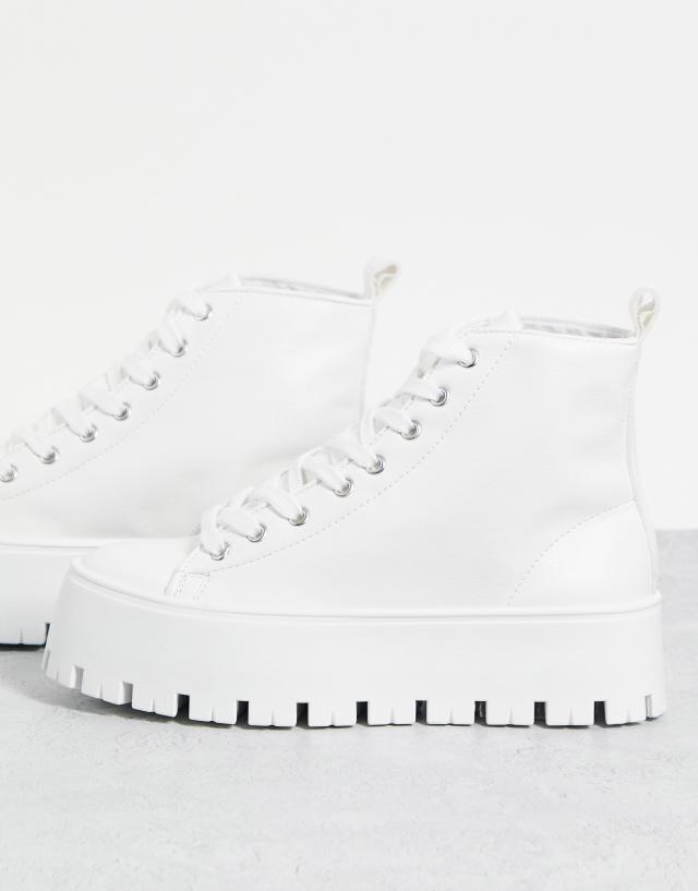 ASOS DESIGN Detra chunky high top sneakers in white