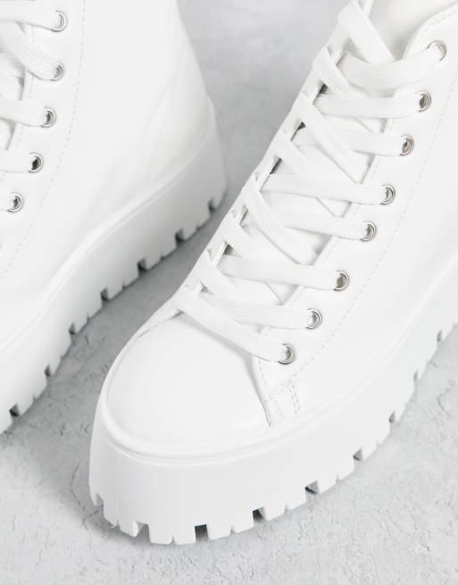 ASOS DESIGN Detra chunky high top sneakers in white ASOS