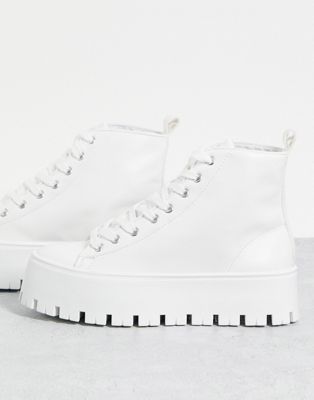 ASOS DESIGN Detra chunky high top trainers in white