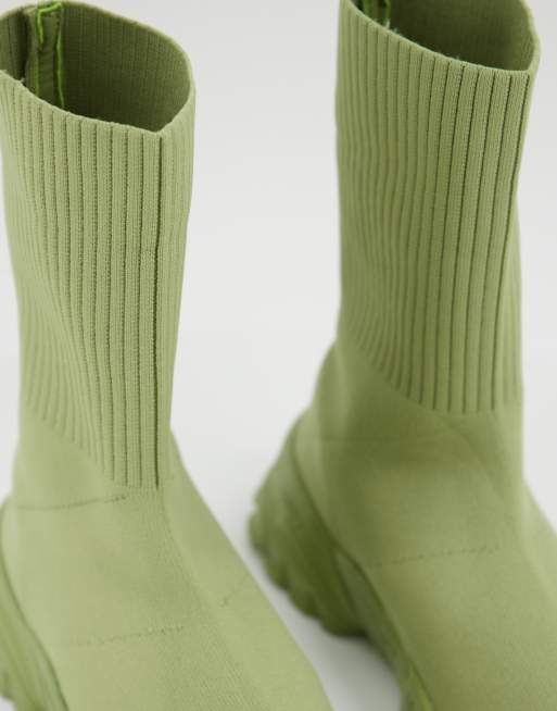 Green hot sale sock sneakers