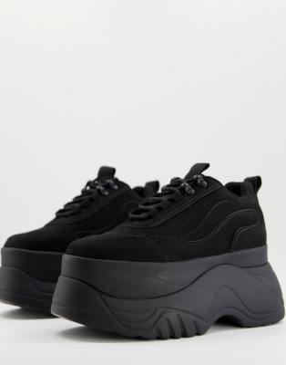 Asos Design Devoid Chunky Flatform Sneakers In Black