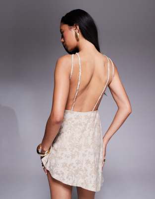 ASOS DESIGN DEVORE HALTER MINI DRESS WITH DRAPE DETAIL 