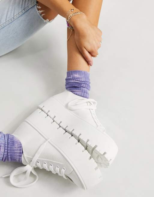 Asos design sneakers shop in white canvas