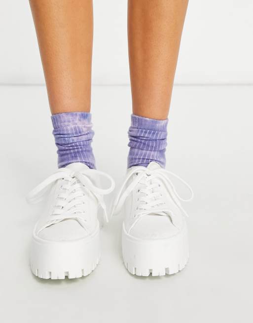 Asos design sneakers in white canvas sale