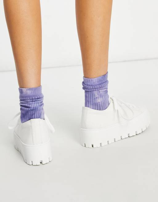 Asos design sneakers in white canvas online