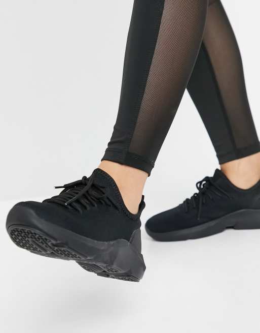 ASOS DESIGN – Dewi – Czarne buty sportowe z dzianinową cholewką