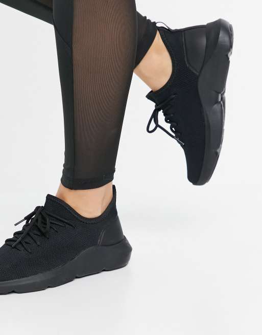 ASOS Design Knit Slip on Sneakers in Black