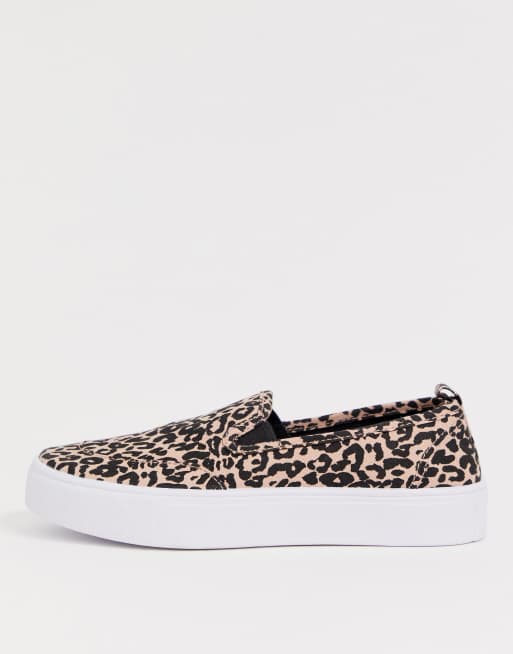 ASOS DESIGN Dexter slip on plimsolls in leopard, 3 of 4