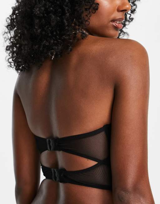 ASOS DESIGN Dia Embroidered strapless corset in black, 2 of 4