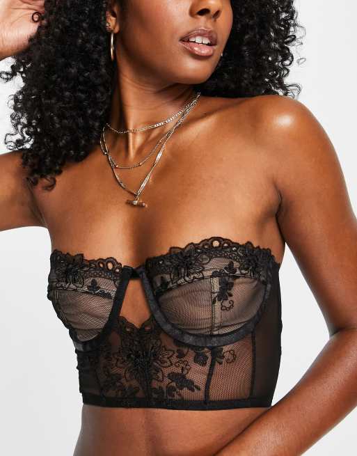 Buy Victoria's Secret Quarter Cup Embroidered Corset Bra Top from