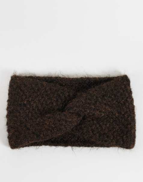 ASOS DESIGN diadema de punto texturizado en chocolate - view 1