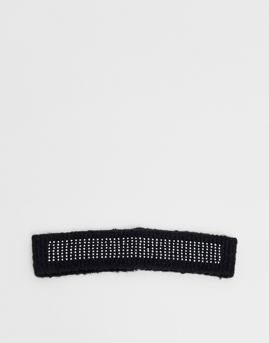 ASOS DESIGN Diamante headband in black