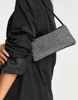 ASOS DESIGN diamante mini shoulder bag in black - ASOS Price Checker