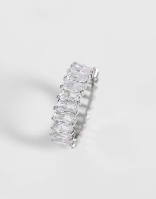 ASOS DESIGN diamante ring in silver tone, 3 of 3