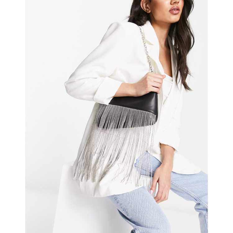 Black tassel outlet shoulder bag