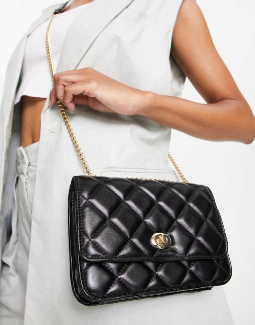 Diamond Shoulder Bag, Women's Leather Bag, Black Crossbody Bag