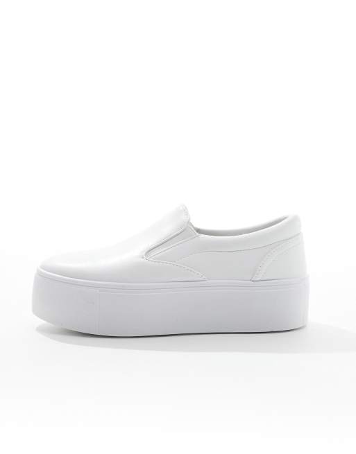 ASOS DESIGN Dice Basket pointure large sans lacets a plateforme Blanc ASOS