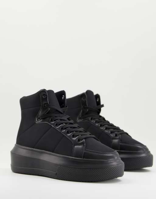 ASOS DESIGN DICE chunky high top sneakers in black | ASOS