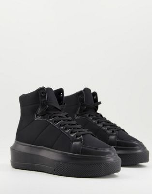 ASOS DESIGN Dice chunky high top trainers in black
