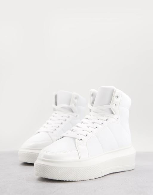 ASOS DESIGN - Dice - Hoge sneakers met dikke zool in wit