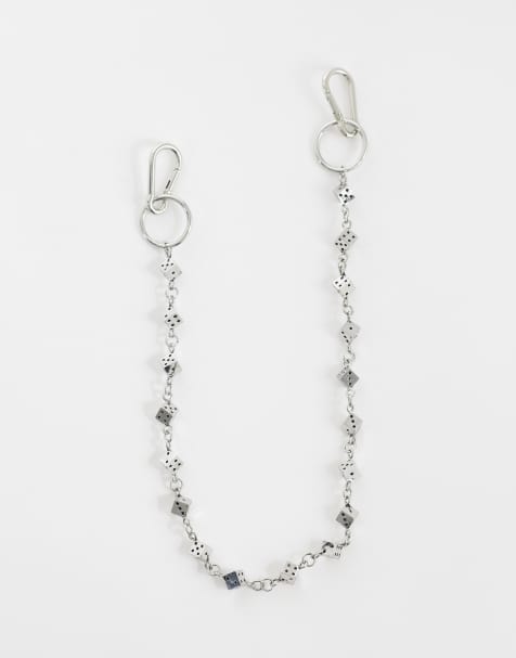 ASOS DESIGN dice-jeanskæde i sølv - view 1