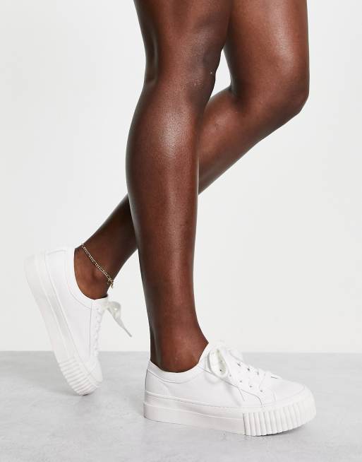 Asos design sneakers store in white canvas