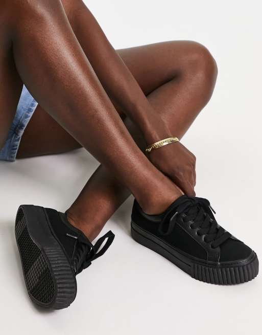 Asos womens black store trainers