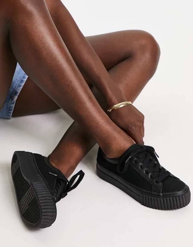 ASOS DESIGN Diego canvas sneakers in black