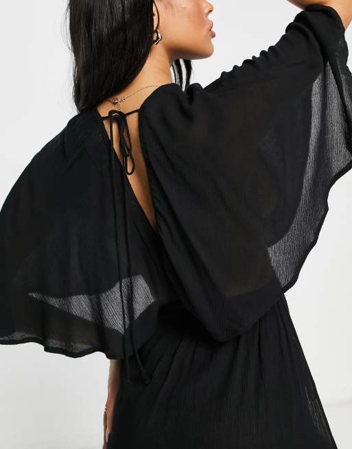 ASOS DESIGN - Diepuitgesneden maxi strandkleding van kreukelstof met ...