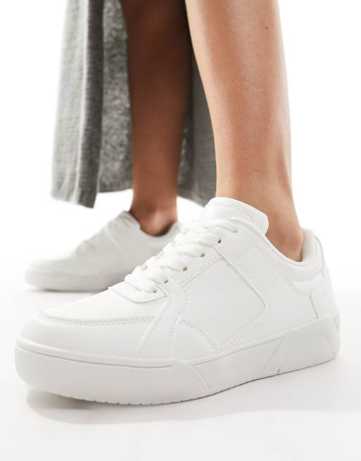 Asos white store leather trainers