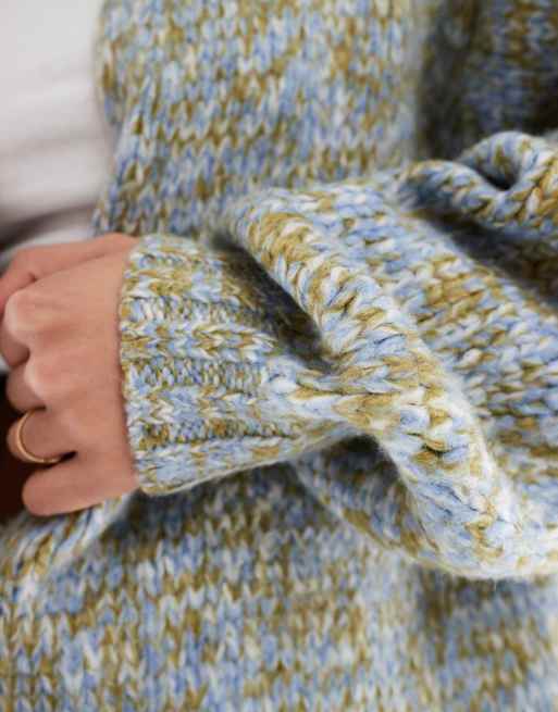 ASOS DESIGN - Dik oversized vest zonder sluiting in blauw en meerdere kleuren, 4 van 4