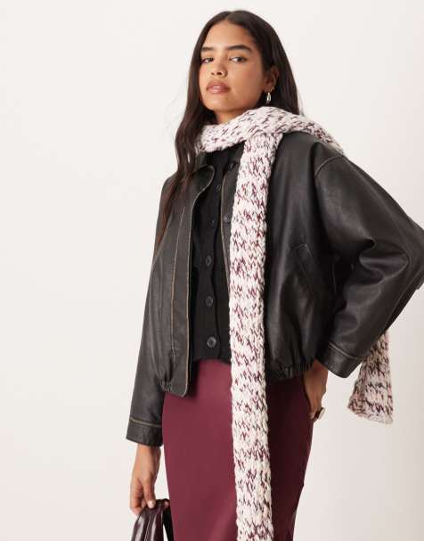 ASOS DESIGN - Dikke handgebreide sjaal van wolmix in multi - view 1