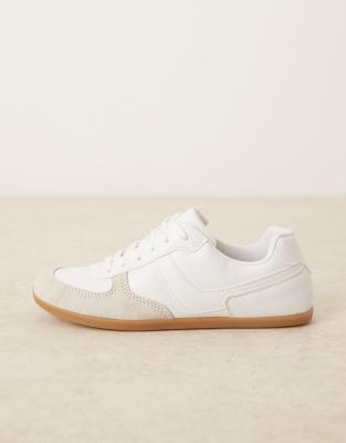 ASOS DESIGN - Diligent - Hvide sandfarvede sneakers med smalle snører - view 1