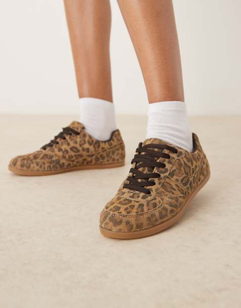 ASOS DESIGN - Diligent - Leopardmønstrede sneakers med smalle snørebånd i ruskind - view 1