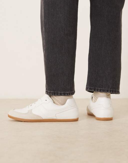 ASOS DESIGN Diligent slim lace up sneakers in white, 3 of 5