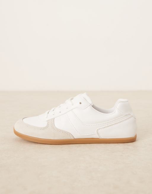 ASOS DESIGN Diligent slim lace up trainers in white, 2 of 5