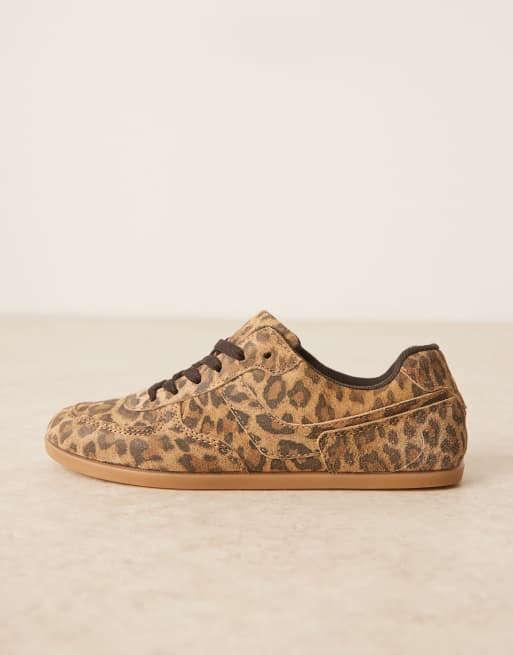 ASOS DESIGN - Diligent - Smalle suède sneakers met veters in luipaardprint, 2 van 5