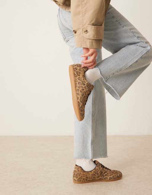 ASOS DESIGN - Diligent - Smalle suède sneakers met veters in luipaardprint, 3 van 5