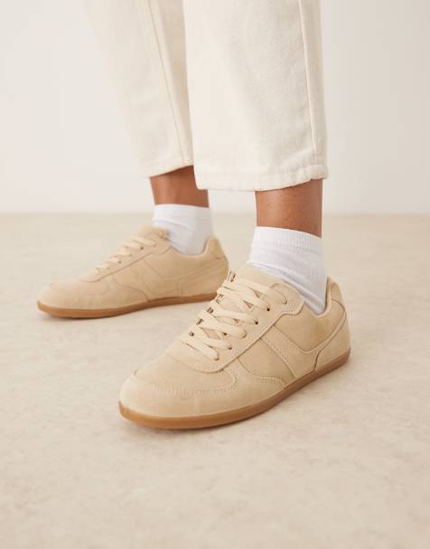 ASOS DESIGN - Diligent - Sneakers slim stringate scamosciate color sabbia - view 1