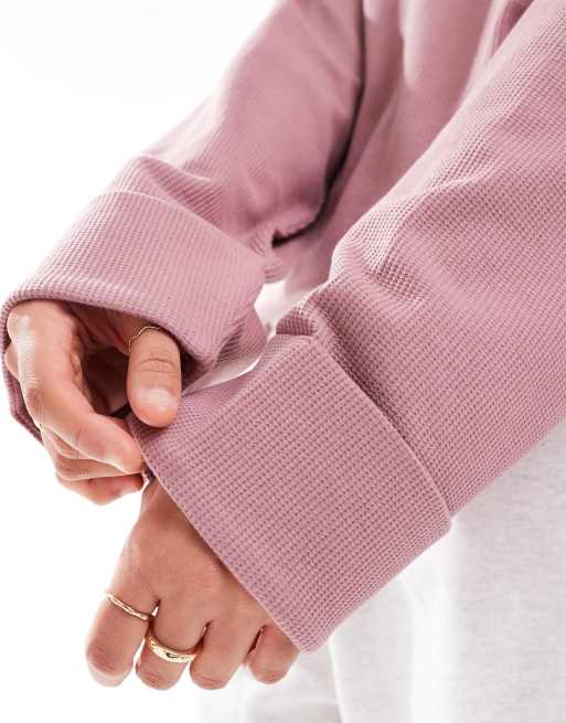 ASOS DESIGN – Dimmrosa slouchy t-shirt med långa ärmar, 3 av 4