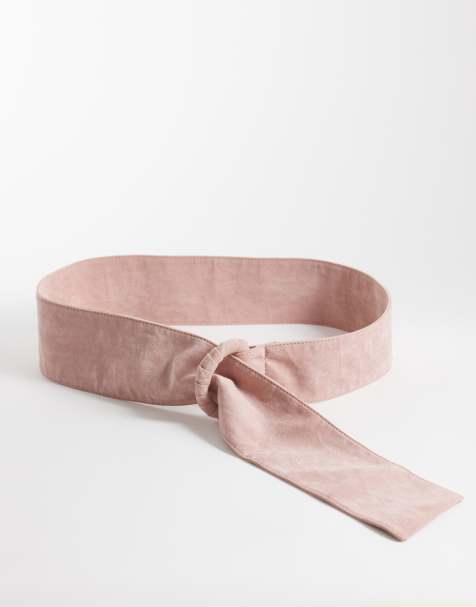 ASOS DESIGN – Dimrosa skärp i mockaimitation med tvinnat spänne - view 1