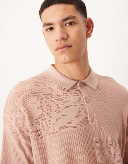 ASOS DESIGN – Dimrosa, stickad, avslappnad pikétröja med blommigt lappmönster, 3 av 4