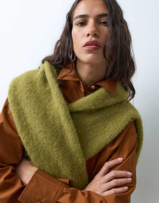 ASOS DESIGN dipped hem oversized shirt in caramel, 3 of 9
