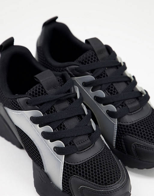  Trainers/Direction mesh lace up trainers in black 
