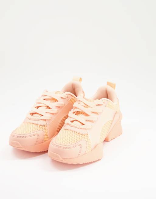 ASOS DESIGN - Direction - Sneakers met veters van mesh in perzik