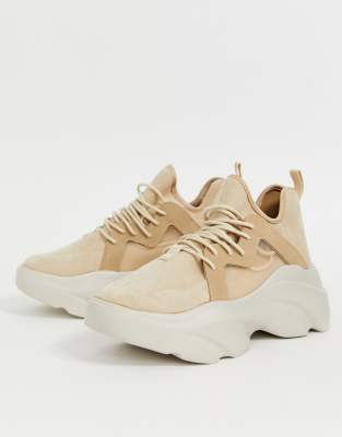 asos design day light chunky flatform lace up trainers