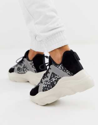 asos design day light chunky flatform lace up trainers